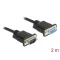Delock Sub-D9-es, RS-232 soros kábel, apa-anya, 2 m (86579)