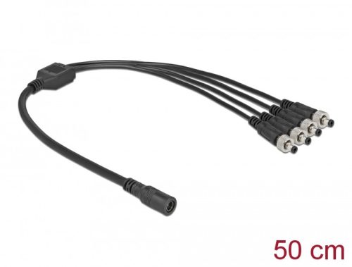 Delock DC megosztó kábel 5,5 x 2,1 mm 1 db. anya   4 db. apa csavarható (86588)