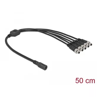   Delock DC megosztó kábel 5,5 x 2,1 mm 1 db. anya   5 db. apa csavarható (86590)