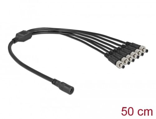 Delock DC megosztó kábel 5,5 x 2,1 mm 1 db. anya   6 db. apa csavarható (86591)