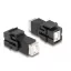 Delock Keystone Module USB 2.0 Type-B jack - USB 2.0 Type-B jack fekete (86600)