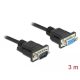 Delock Sub-D9-es, RS-232 soros kábel, apa-anya, 3 m (86603)