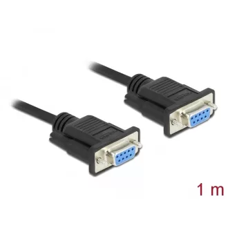   Delock Sub D9-es, null modemű, RS-232 soros kábel, anya-anya, 1 m (86608)