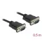 Delock Sub-D9-es, RS-232 soros kábel, apa-apa, 0,5 m (86612)