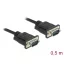 Delock Sub-D9-es, RS-232 soros kábel, apa-apa, 0,5 m (86612)