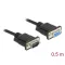 Delock Sub-D9-es, RS-232 soros kábel, apa-anya, 0,5 m (86613)
