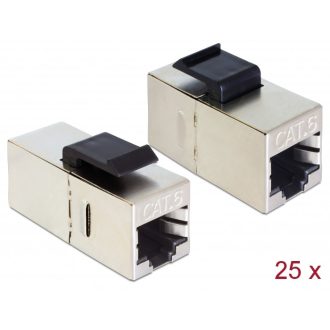   Delock Keystone modul, RJ45-aljzat > RJ45-aljzat, Cat.6 kisméretű 25 db.-os (86626)