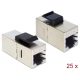 Delock Keystone modul, RJ45-aljzat > RJ45-aljzat, Cat.6 kisméretű 25 db.-os (86626)