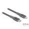 Delock Adat- és töltőkábel USB Type-C  - Lightning  iPhone , iPad  és iPod  készülékhez szürke 0,5 m (86630)