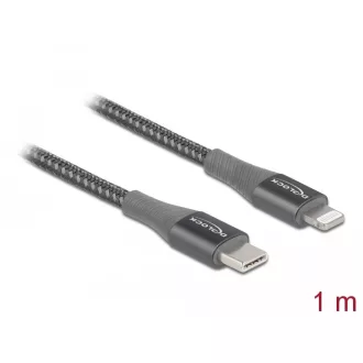   Delock Adat- és töltőkábel USB Type-C  - Lightning  iPhone , iPad  és iPod  készülékhez szürke 1 m M (86631)