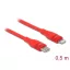 Delock Adat- és töltőkábel USB Type-C  - Lightning  iPhone , iPad  és iPod  készülékhez piros 0,5 m (86633)