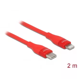   Delock Adat- és töltőkábel USB Type-C  - Lightning  iPhone , iPad  és iPod  készülékhez piros 2 m MF (86635)
