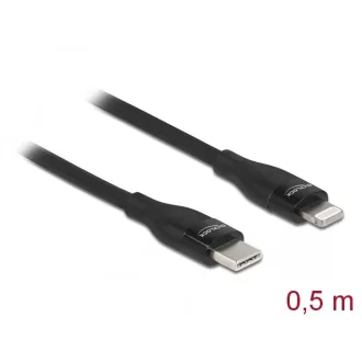   Delock Adat- és töltőkábel USB Type-C  - Lightning  iPhone , iPad  és iPod  készülékhez fekete 0,5 m (86636)