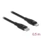 Delock Adat- és töltőkábel USB Type-C  - Lightning  iPhone , iPad  és iPod  készülékhez fekete 0,5 m (86636)