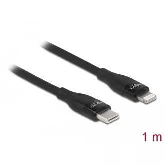   Delock Adat- és töltőkábel USB Type-C  - Lightning  iPhone , iPad  és iPod  készülékhez fekete 1 m M (86637)