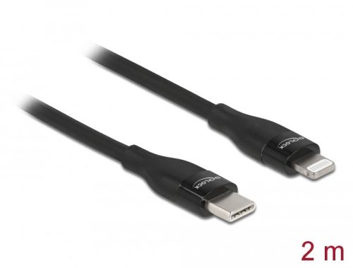 Delock Adat- és töltőkábel USB Type-C  - Lightning  iPhone , iPad  és iPod  készülékhez fekete 2 m M (86638)