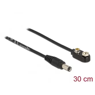   Delock 5,5 x 2,1 mm-es egyenáramú tápkábel a 9 V-os akkumulátor blokkolásához (86697)