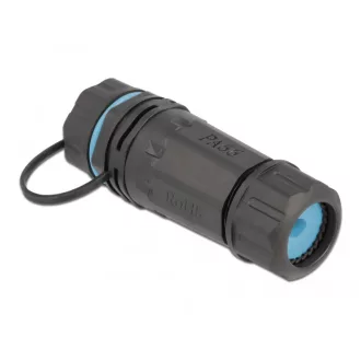   Delock Vízhatatlan védőkupakkal és borítással ellátott kábelkonnektor RJ45 anya - RJ45 anya Cat.6A (86701)