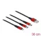 Delock 30 cm hosszú, USB töltő kábel 3 az 1 A-típusú apa Lightning -, es 2 x USB Type-C  csatlakozás (86708)