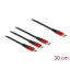 Delock 30 cm hosszú, USB töltő kábel 3 az 1 USB Type-C  apa Lightning -, Micro USB- és USB Type-C  c (86710)
