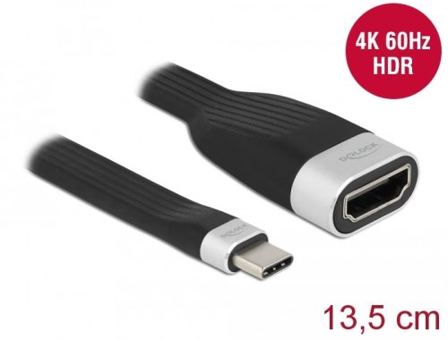 Delock FPC lapos csík kábel USB Type-C  - HDMI (DP Alt Mode) 4K 60 Hz 13,5 cm (86729)
