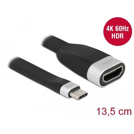 Delock FPC lapos csík kábel USB Type-C  - HDMI (DP Alt Mode) 4K 60 Hz 13,5 cm (86729)