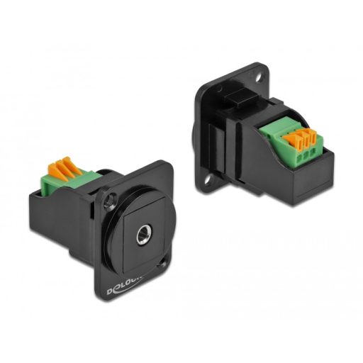 Delock D-típusú Modul 3,5 mm-es 3 érintkezős sztereó jack hüvely anya sorkapocs modul (86732)