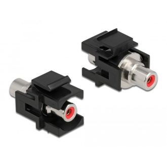   Delock Keystone modul, RCA-csatlakozóhüvely > RCA-csatlakozóhüvely, piros / fekete (86741)