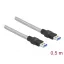 Delock USB 3.2 Gen 1, fém borítású kábel A-típusú apa   A-típusú, 0,5 méter (86774)