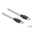 Delock USB 3.2 Gen 1, fém borítású kábel A-típusú apa   A-típusú, 1 méter (86775)