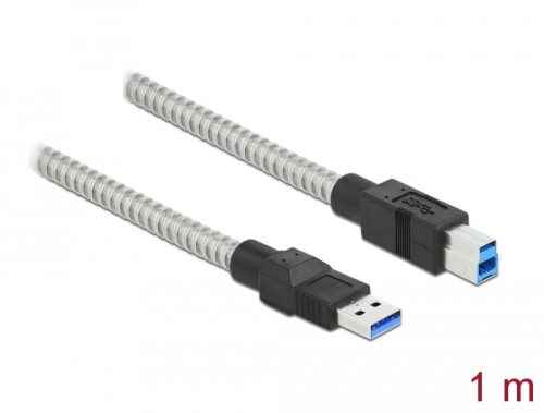 Delock USB 3.2 Gen 1, fém borítású kábel A-típusú apa   B-típusú, 1 méter