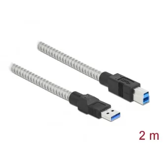   Delock USB 3.2 Gen 1, fém borítású kábel A-típusú apa   B-típusú, 2 méter (86779)