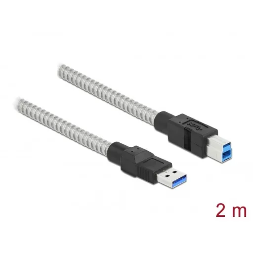 Delock USB 3.2 Gen 1, fém borítású kábel A-típusú apa   B-típusú, 2 méter (86779)