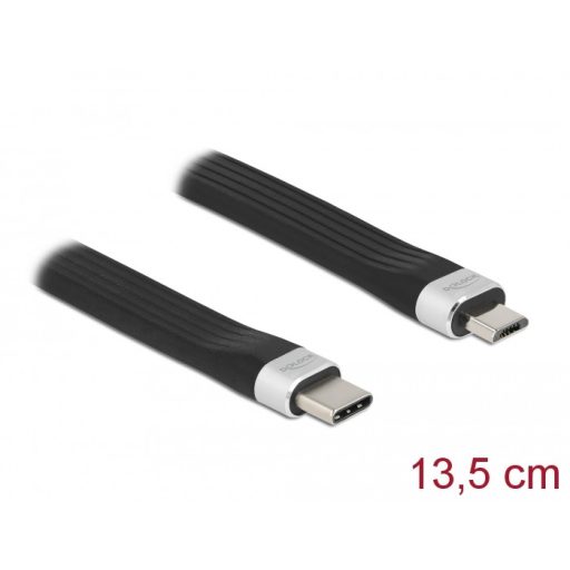 Delock USB 2.0 FPC lapos csík kábel USB Type-C  - USB Micro-B-típusú 13,5 cm PD 3 A (86793)