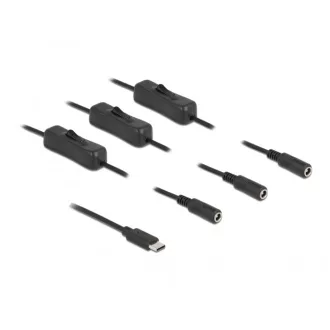   Delock USB Type-C  apa   3 db. DC 5,5 x 2,1 mm anya csatlakozójú, 1 méter hosszú kábel (86801)