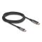 Delock USB 2.0 Kábel USB Type-C  apa - apa csatlakozóval tápmérővel, PD 3.0 100 W, 2 m (86809)
