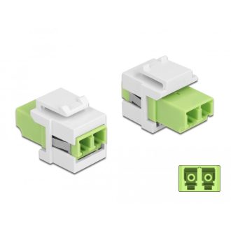   Delock Keystone modul LC Duplex aljzat - LC Duplex aljzat citromzöld / fehér (86816)