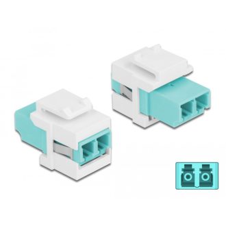   Delock Keystone modul LC Duplex aljzat - LC Duplex aljzat vízkék / fehér (86817)