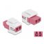 Delock Keystone modul LC Duplex aljzat - LC Duplex aljzat ibolya / fehér (86818)