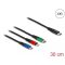 Delock 30 cm hosszú, USB töltő kábel 3 az 1 USB Type-C  apa Lightning -, Micro USB- és USB Type-C  csatlakozáshoz (86820)