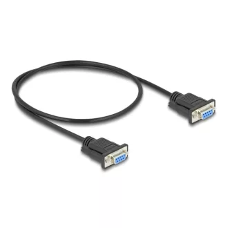   Delock D-Sub9-es, RS-232 soros kábel, anya-anya, 0,5 m (86822)