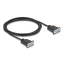 Delock D-Sub9-es, RS-232 soros kábel, anya-anya, 2 m (86824)