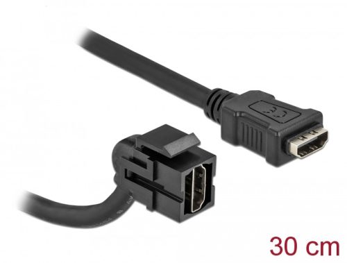 Delock Keystone modul, HDMI-csatlakozóhüvely 110  > HDMI-csatlakozóhüvely, kábellel fekete (86853)