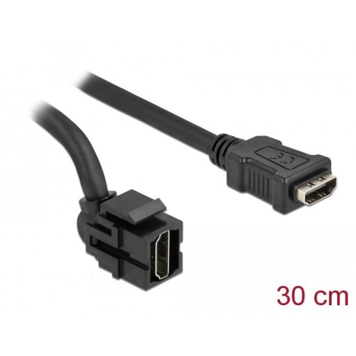 Delock Keystone modul, HDMI-csatlakozóhüvely 250  > HDMI-csatlakozóhüvely, kábellel fekete (86854)