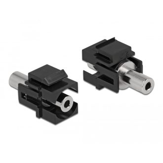   Delock Keystone Module sztereo jack anya 3,5 mm 3 tűs - sztereo jack anya 3,5 mm 3 tűs, fekete (86859)