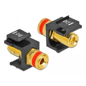   Delock Keystone modul szorító szerelvény > fekete menetes piros / anya (86863)