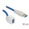 Delock Keystone modul, USB 3.0 A-csatlakozóhüvely 250  > USB 3.0 A-csatlakozódugó, kábellel (86871)