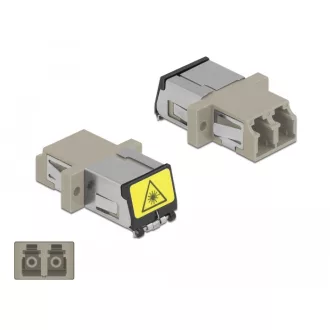   Delock LC optikai szálas csatlakozó Párosító lézervédő zárral / borítással Duplex anya - LC Duplex a (86899)