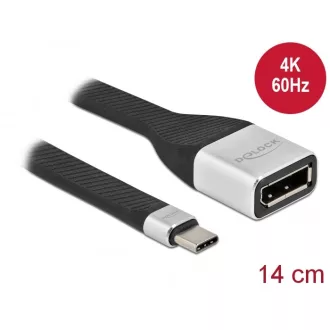   Delock FPC lapos csík kábel USB Type-C  - DisplayPort (DP Alt Mode) 4K 60 Hz 14 cm (86934)