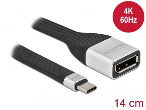 Delock FPC lapos csík kábel USB Type-C  - DisplayPort (DP Alt Mode) 4K 60 Hz 14 cm